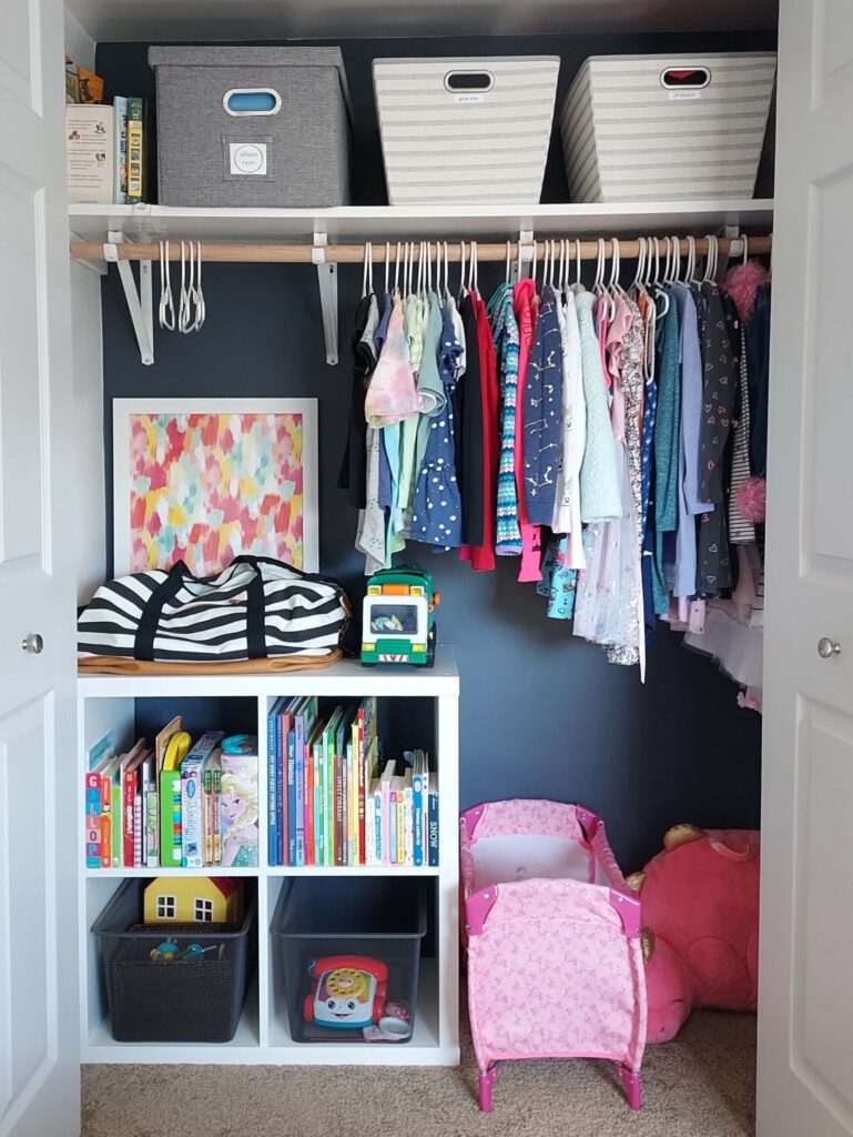 photo of girls' organized closet