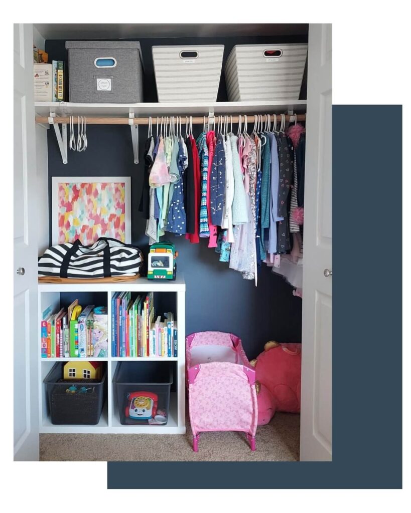 photo of organized kids' closet